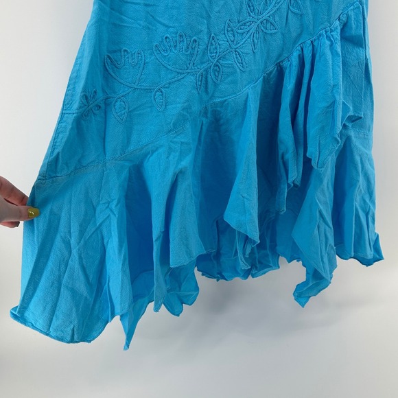 Scully Cantina Peruvia Floral Halter Dress Turquoise Peruvian Cotton M NWT Peru - Picture 5 of 14